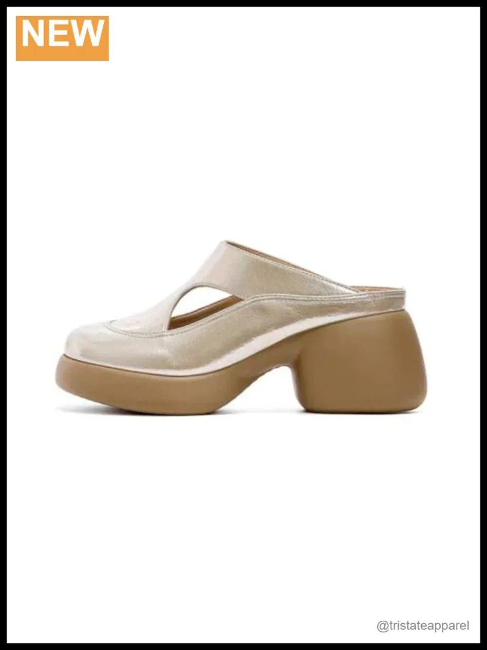 Faux Leather Platform Mules Closed Round Toe Slip-On Chunky Heel Slingback Pumps